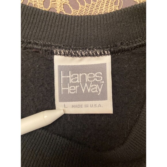 Vintage 90s Sweatshirt 1990s Floral Dark Romance New Wave Hipster Size Large - Picture 10 of 11